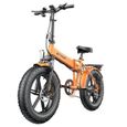 velo electrique Pliable ENGWE EP-2 Pro VTC Fat bike 20 pouces Pneus tout terrain Autonomie 120km SHIMANO 7 Vitesses 48V13AH Orange-1