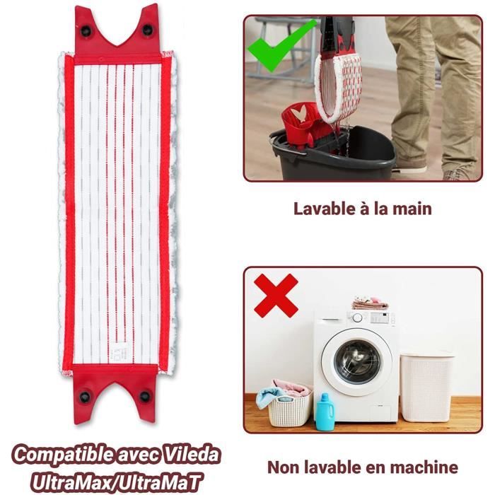 3 Pièces Replacement Microfibre Pad, Pour Vileda Balai Microfibre Kit Recharge De Vadrouille Pour Tous Types De Sols 96610702
