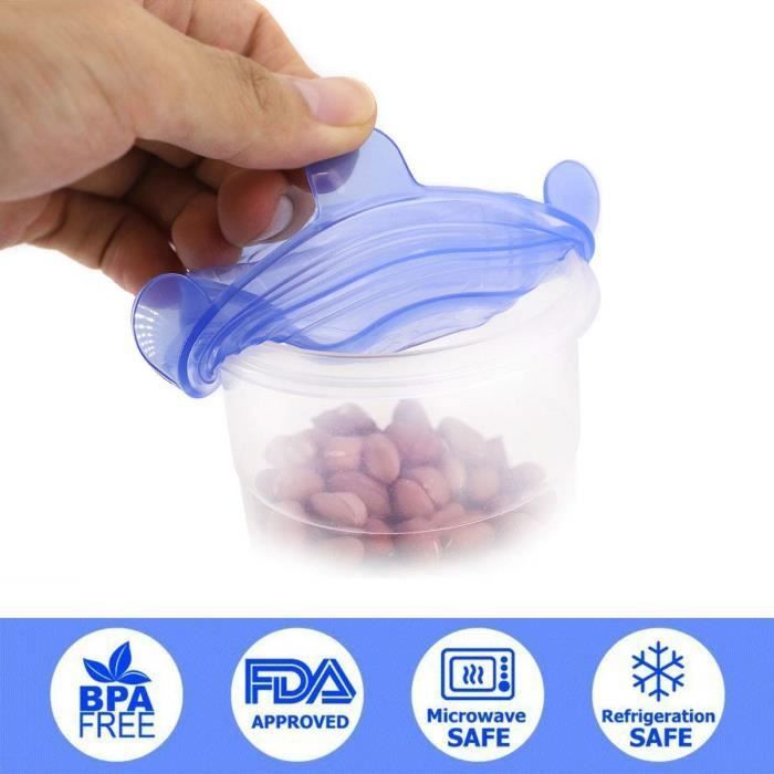 Sinwind Lot De 12 Couvercles Silicone Alimentaire Extensibles - Réutilisables, Hermétiques Et Écologiques