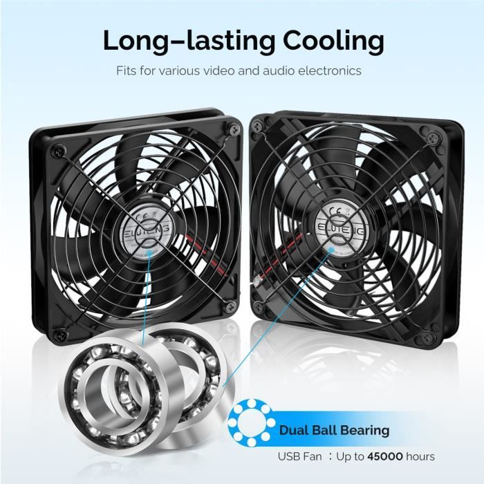 ELUTENG Ventilateur PC 40mm, Mini Ventilateur 12V 1A 6500 rpm 3 Vitesse