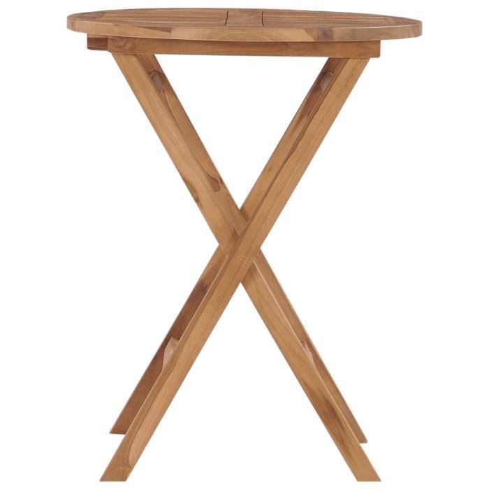 Reconditionné] Table pliante carré en teck Ecograde Bistrot 60 x 60 cm