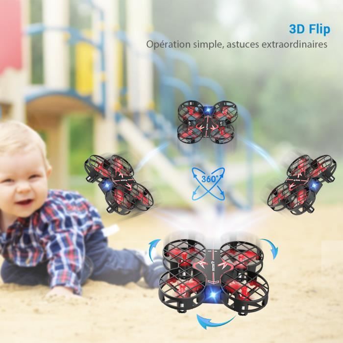 Mini Drone Enfant, Drone Jouet, 21 Mins Autonomie, 3 Batteries