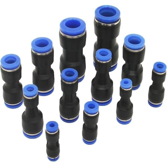 40PCS Raccords Pneumatiques Rapides 4mm - Connecteurs Air Comprimé Y/T/Droit/Angle - Kit Complet