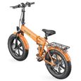 velo electrique Pliable ENGWE EP-2 Pro VTC Fat bike 20 pouces Pneus tout terrain Autonomie 120km SHIMANO 7 Vitesses 48V13AH Orange-2
