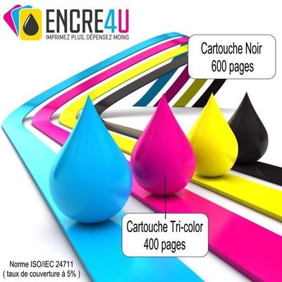 Cartouches D'encre Compatibles HP 302 XL - Marque ENCRE4U - Lot Cyan/Magenta/Jaune/Noir - Pour OfficeJet, Envy, DeskJet - Neuf