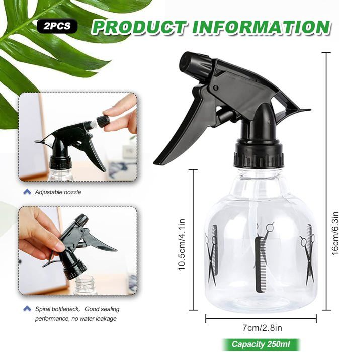 Lot De 2 Vaporisateurs D'Eau 500ml Rechargeables - Flacons Pulvérisateurs Pour Coiffure, Beauté Et Jardinage