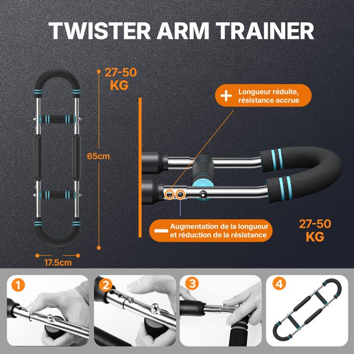 Twister Arm Trainer – Résistance réglable de 102 à 300 kg