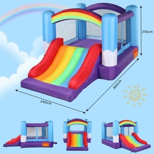 LIFEZEAL Château Gonflable avec Ventilateur, 2 Toboggans, Trampoline, Panier, Piscine et 60 Balles, Intérieur et Extérieur, Aire de Jeux 330x300x210cm pour Enfants 3-10 Ans, Charge de 45 kg LIFEZEAL Château Gonflable avec Ventilateur, 2 Toboggans, Trampoline, Panier, Piscine et 60 Balles, Intérieur et Extérieur, Aire de Jeux 330x300x210cm pour Enfants 3-10 Ans, Charge de 45 kg