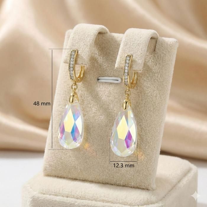 Boucles D'oreilles Pendentif Or Jaune 18K Perle Turquoise - Femme, Style Bohème