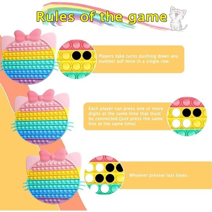 Poppit XXL Jouet Objet Satisfaisant Multicolore pour Enfant Adulte TDAH  Autisme(Chat 30*25cm) - Cdiscount Jeux - Jouets