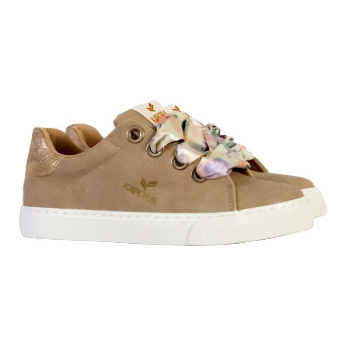 Tennis Femme SEVERINE beige et or | 3 Suisses