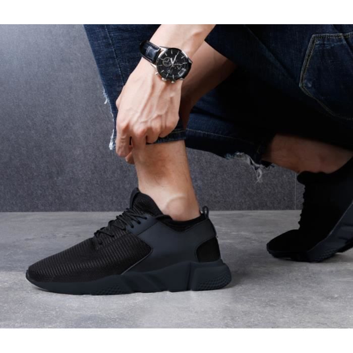 Basket respirant homme noir pas cher Chaussure de sport Bas de course ete chaussure running Gym Fitness Chaussure randonne Noir Cdiscount Chaussures