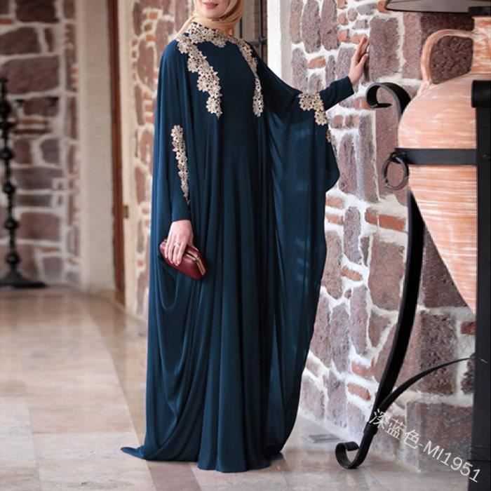 CRAZE Robes de bal robes Largos robes de soiree Abaya caftan femmes musulmanes solide dentelle couture ample jupe longue Noir Cdiscount Pret a Porter