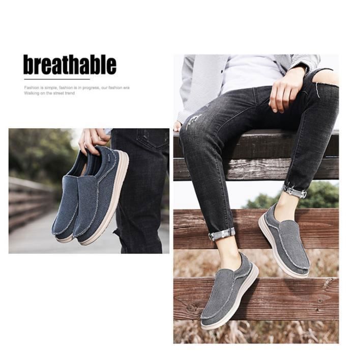 Chaussures bateau Homme Respirante Classique Enfiler Casual Confort Printemps Ete Bleu