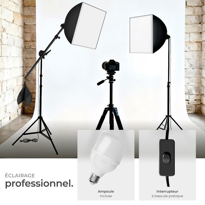 DUCLUS Boîte Photo pour la Photographie de Produits, 50x50x50cm Kit