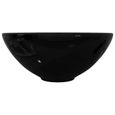 🐙🐙Bassin d'évier rond céramique Lavabo de Salle de Bain 325 x 140 mm (D x H)- Vasque à Poser - Lavabo à poser -Noir pour sal5784-3
