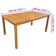 Ensemble table et chaises de jardin en bois d'acacia massif - VIDAXL - 4 personnes - Marron-3
