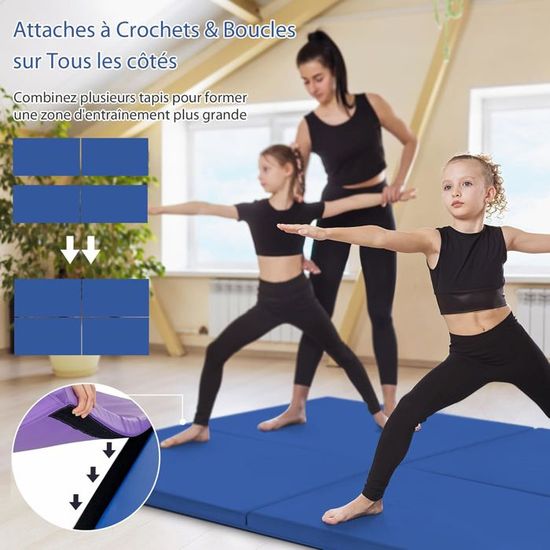 COSTWAY Tapis de Gymnastique Pliable 180x60x3,8CM Matelas de Fitness