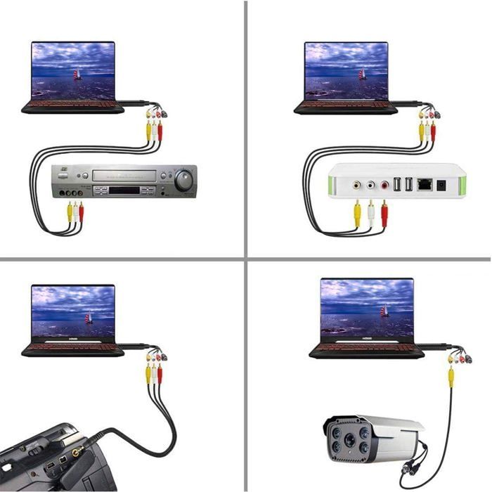 Carte De Capture Vidéo VGA Vers USB 2.0 HD 1080p – Plug & Play – Enregistrement Écran Sans Pilote