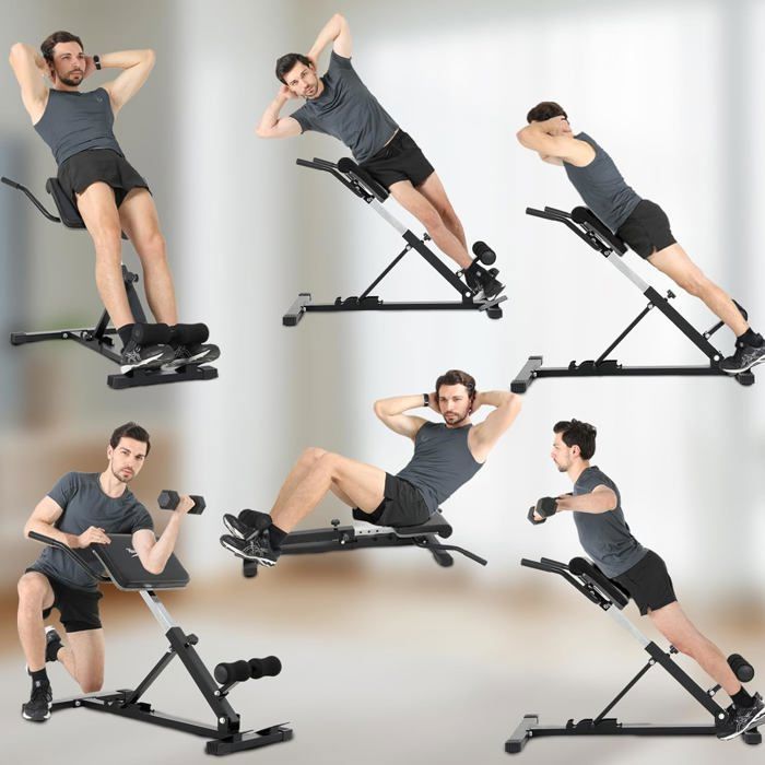 Banc De Musculation SPORTNOW Réglable Pour Prédicateur, Guidon Multifonctionnel, Acier Noir
