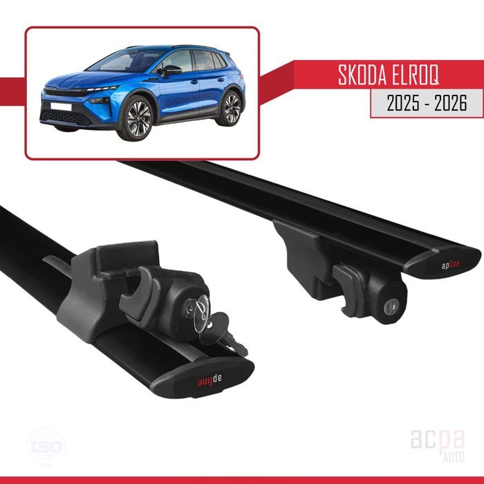 Barres De Toit Aluminium ACE-4 Pour Skoda Scala 2019-2025 - Porte-Bagages Gris 2 Barres