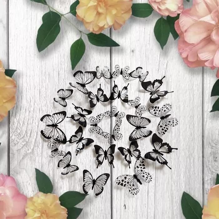 Stickers muraux déco : champ de fleurs papillons 1245 - Stickers muraux deco