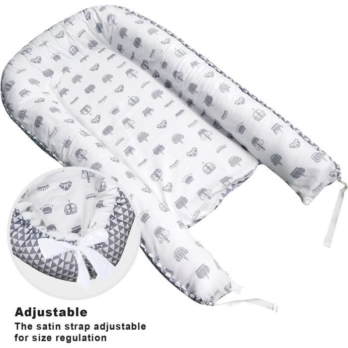 Réducteur Lit Bébé ULLENBOOM Leo 55x95cm - Nid Cocon Bébé Coton Cale Bébé
