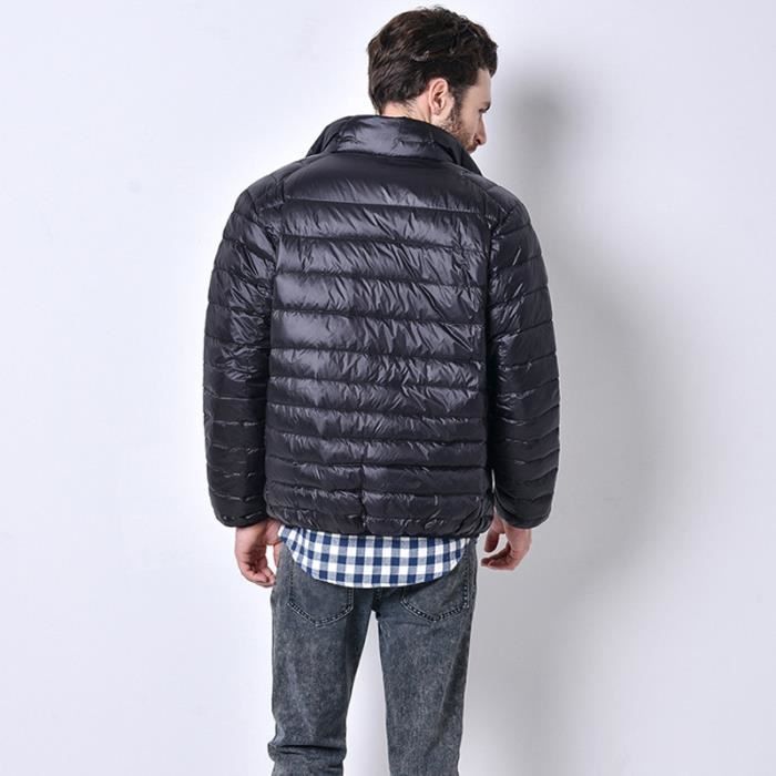 Doudoune Noir Homme de Marque Doudoune fine courte stand up Doudoune d automne et d hiver Hommes Noir Cdiscount Pret a Porter