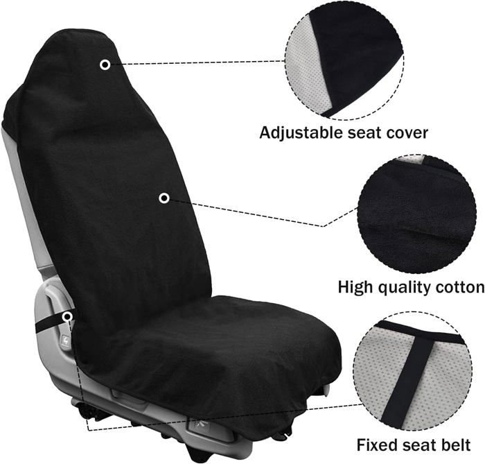 QSCTYG Housse De Siège Avant Universelle – Chaude & Antidérapante (Beige, Gris, Noir, Café)