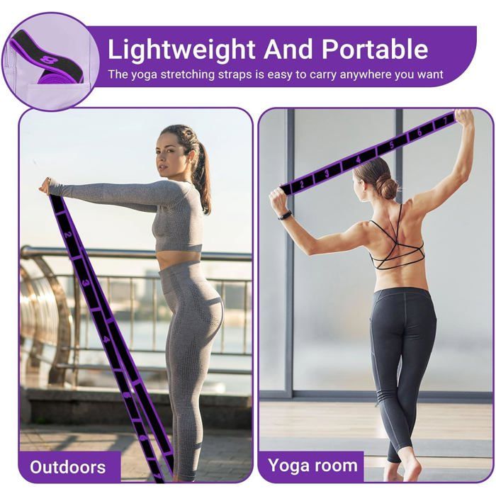 2 Bandes Élastiques Musculation - 8 Niveaux De Résistance - Pour Fitness, Yoga, Pilates - Coton Polyester - 4 Cm Large