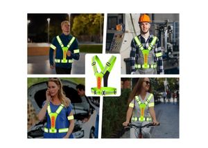 Gilet Réfléchissant Haute Visibilité + Brassard Réglable – 360°, Fluorescent, Nylon – Vélo, Running, Moto, Sécurité Routière