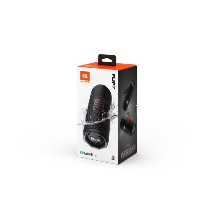 JBL Flip 7 Enceinte Bluetooth Portable - 16H Autonomie, IP68 Étanche, Son Pro IA Boost, Noir