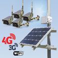 Kit vidéosurveillance 3G 4G autonome solaire avec 4 caméras camouflages solaires Wi-Fi HD 1080P 64 Go-0