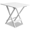 Table de Jardin - 1068Fine® - Table de bistro - Bois massif - Blanc - 46x46x47 cm-0