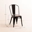 Chaises industrielles LIX en acier - SKLUM - Lot de 4 - Noir - Design et confort-0