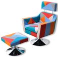Fauteuil Chaise- Scandinave salon contemporain TV avec design de patchwork Tissu-0