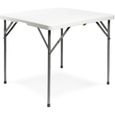Todeco Table Pliante de Jardin carrée, Traiteur Pliante Table 86.5x86.5x74cm, Table Pliante Transportable, Charge Maximale: 100 kg-0