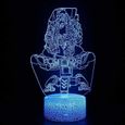 Enfant 3D colorée LED télécommande tactile cadeau de Noël créatif lampe de table 7 Couleurs - Les dessins animés #06-0