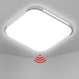 Plafonnier LED 24W aver Capteur radar & détecteur de mouvement Plafonnier Lampe Étanche IP44 pour Cuisine Chambre Salon, Blanc-0
