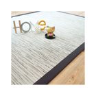 DECOWEB Tapis tissé plat - Bornéo blanc - Ganse coton anthracite - 140 x 200 cm