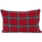 HOMESCAPES Housse de coussin à carreaux écossais Rouge, 30 x 50 cm