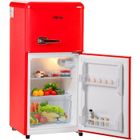 MERAX Refrigerateur congelateur en haut 60L (38L+22L) - Lumière LED- Classe énergétique F - 163 kWh-an - L42.5cm x H86.8cm - Rouge