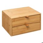 5 FIVE SIMPLY SMART 5five - boîte 2 tiroirs bambou lanières cuir