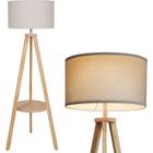 Lampadaire Trépied avec Abat-Jour - PULUOMIS - Lampadaire Salon Lampe sur Pied pour Salon en Bois - 157H cm
