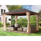 Tonnelle de jardin Forest Superior - TOOLPORT - 3x4m - Champagne - Imitation chêne