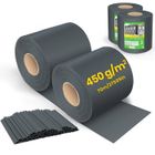 VOUNOT® Brise vue occultant PVC 450g/m2 19cm x 140m Anthracite