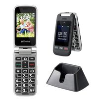 Artfone Téléphone Portable Senior à Clapet Débloqué, avec Grandes Touches, Bouton SOS, Haut Volume, Radio FM, Appareil Photo pour