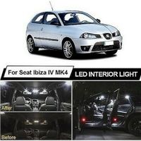 Seat Ibiza IV MK4 pack LED ampoules eclairage interieur Blanc Xenon 6000K 15pcs