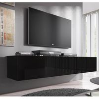 Meuble TV - NORA - Forli XL - Porte(s) - Rectangulaire - Noir - Brillant