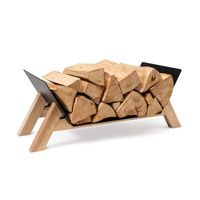 Porte-bûches - Blumfeldt Langdon Wood Black - 68 x 38 x 34 cm - Fer et bois